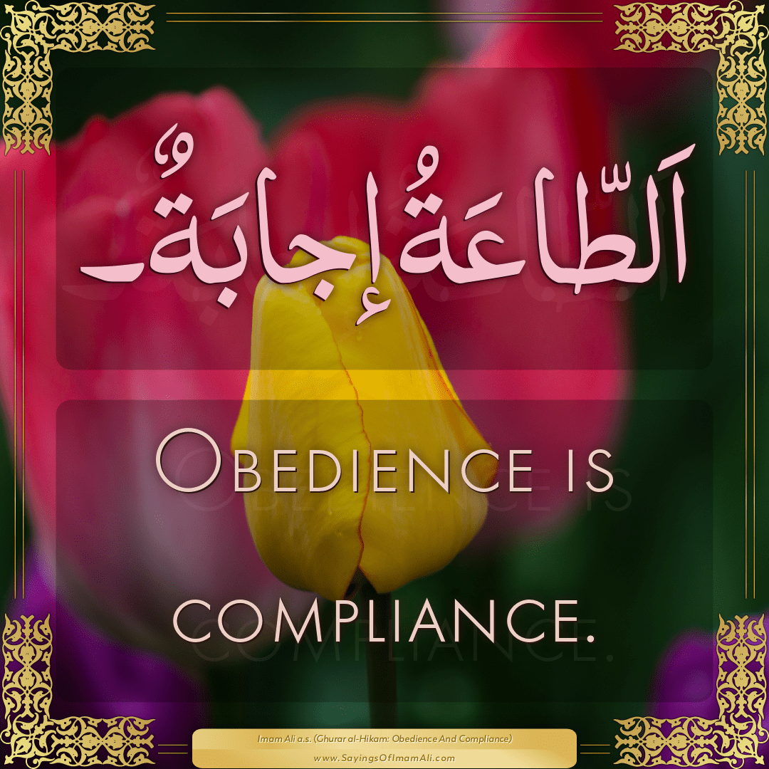 Obedience is compliance.